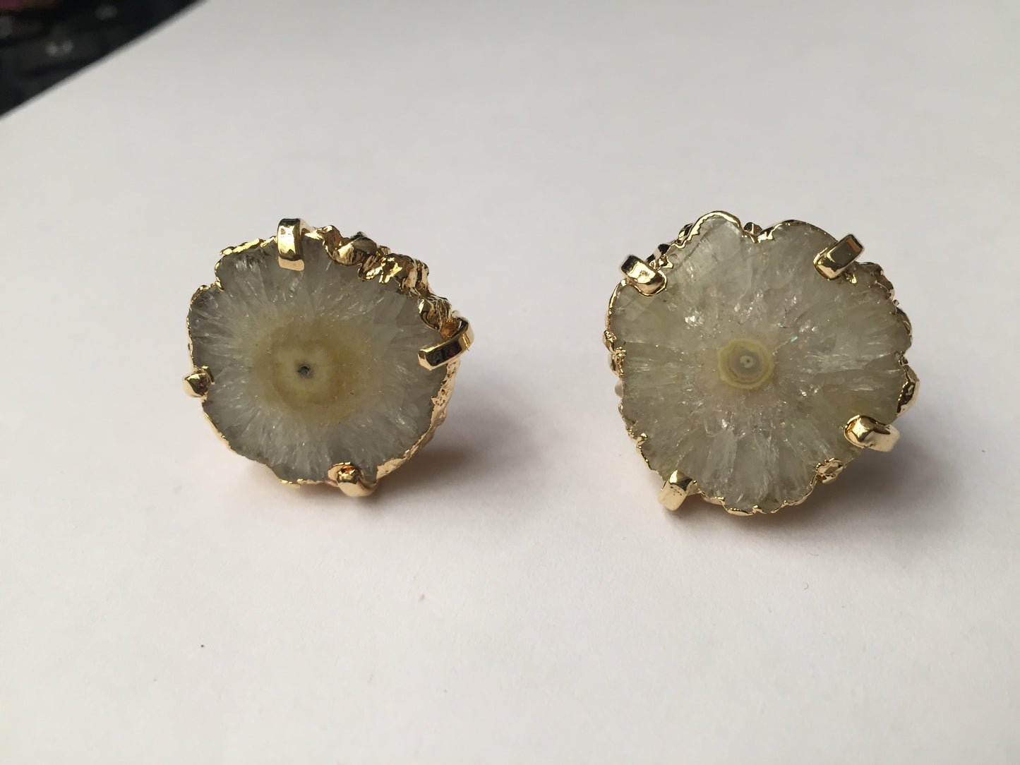 Opulent Homes Agate Earrings White