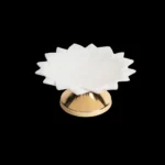 opulent homes marble fruit bowl with metal stand