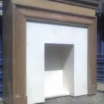 stone plus india fireplace façade in white marble and wood
