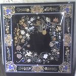Dense Vine Creeper Design Marble Inlay Dining Tabletop - View 3