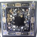 Dense Vine Creeper Design Marble Inlay Dining Tabletop - View 4