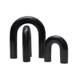 opulent homes black marble set of 3 decorative home