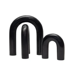 opulent homes black marble set of 3 decorative home
