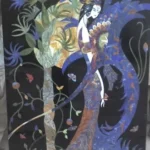 stone plus india marble inlay wall mural japenese women
