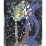 stone plus india marble inlay wall mural japenese women