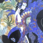 stone plus india marble inlay wall mural japenese women