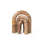 opulent homes brown bidasar marble set of 3 decorative home