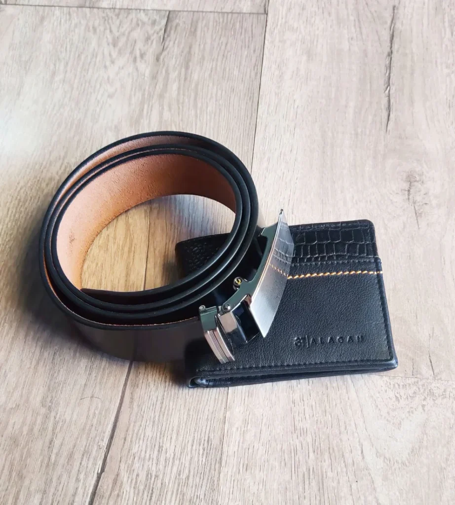 alagan opulent homes belt and wallet classic combo black