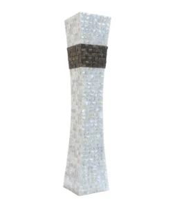 opulent homes white mother of pearl taadi flower vase 24