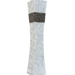 opulent homes white mother of pearl taadi flower vase 24