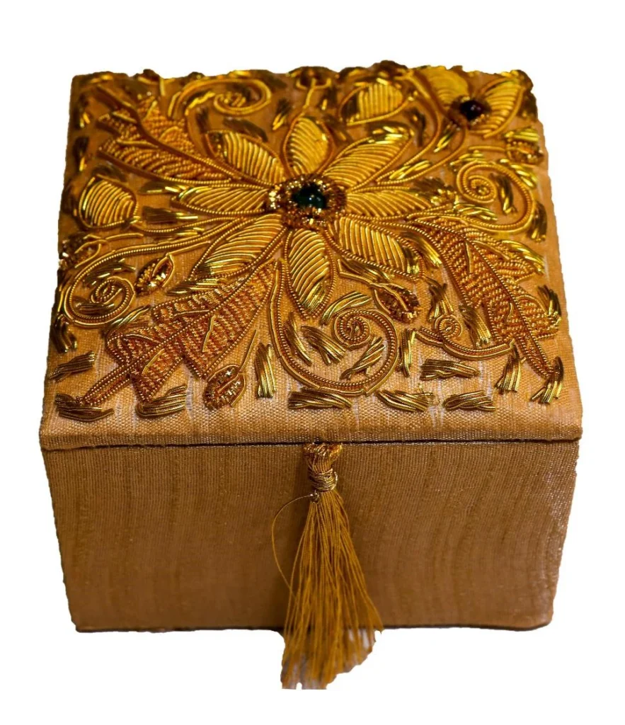 opulent homes embroidered box square/ gift box