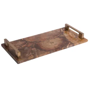 opulent homes petrified wood tray 126