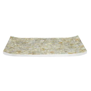 opulent homes white mother of pearl tray 12x7