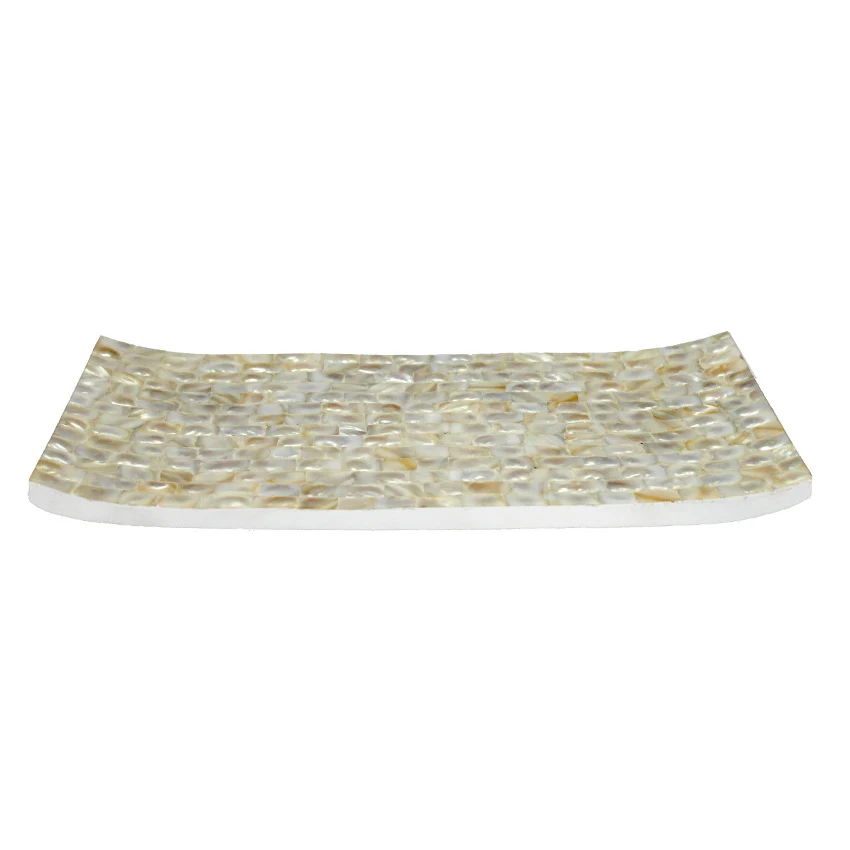 opulent homes white mother of pearl tray 12x7