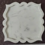 opulent homes white marble tray square