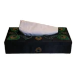 opulent homes tissue box embroidered i
