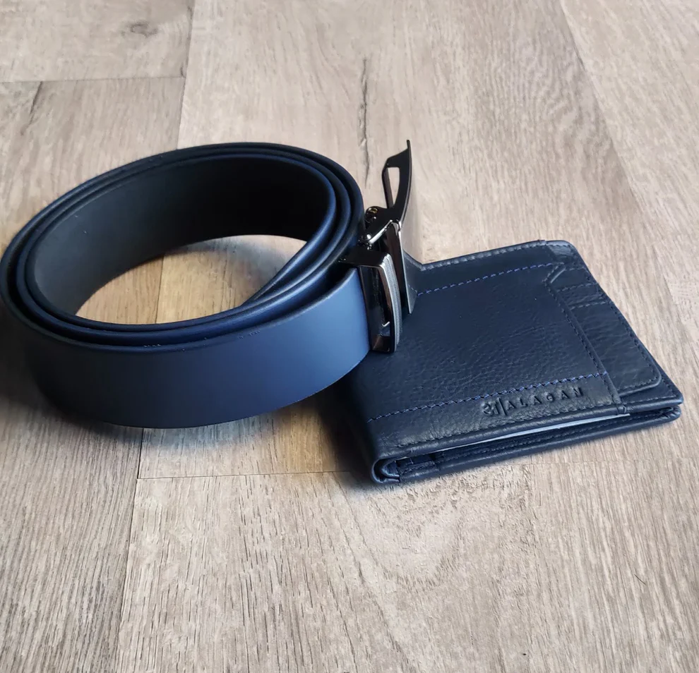 alagan opulent homes belt and wallet classic combo blue