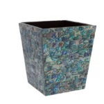opulent homes green mother of pearl dustbin 8