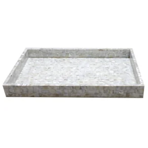 opulent homes white mother of pearl tray s169