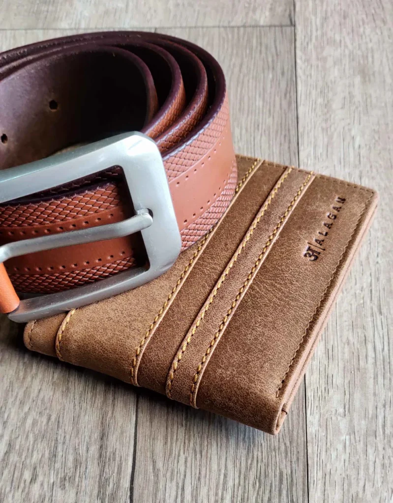 alagan opulent homes belt and wallet classic combo brown