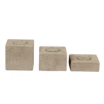 opulent homes stone tealight set of 3 natural