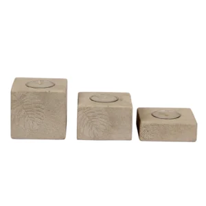 opulent homes stone tealight set of 3 natural