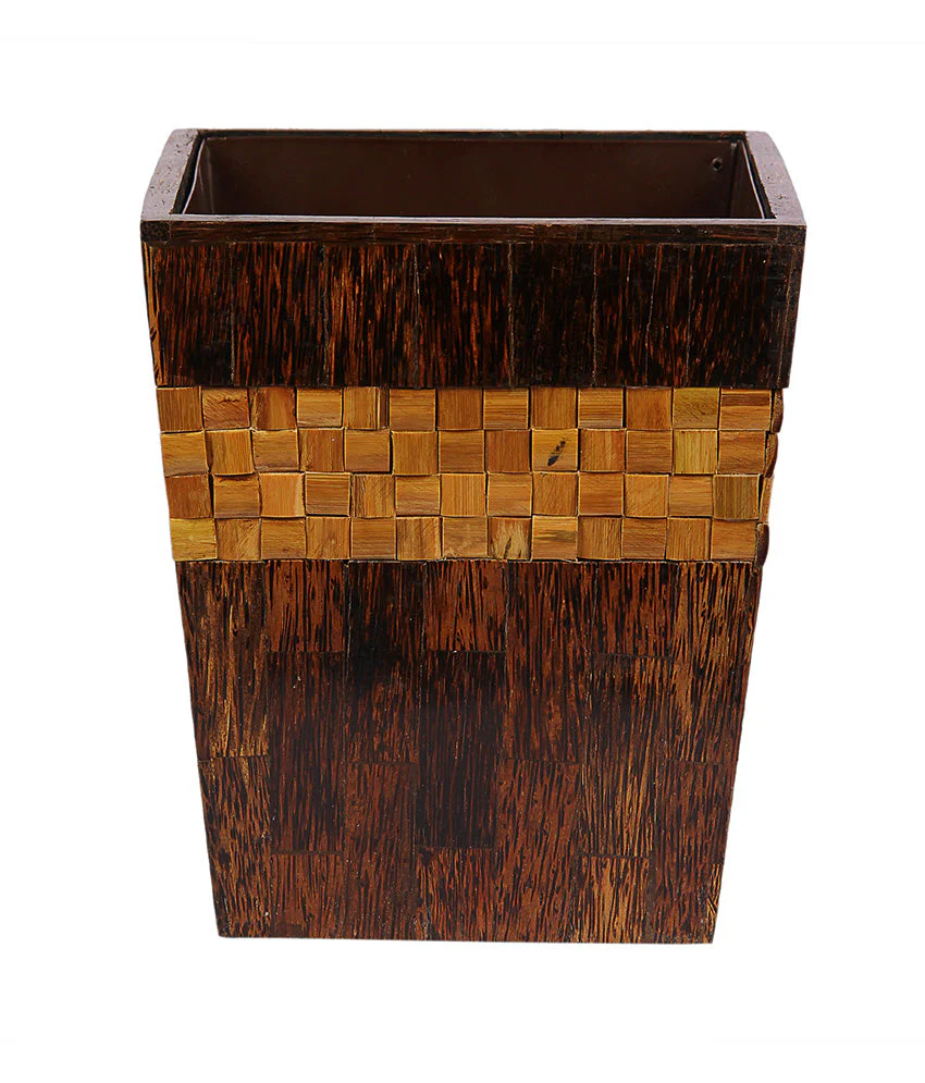opulent homes taadiwood bamboo dustbin/planter 12