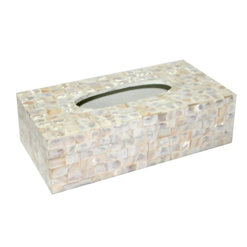 opulent homes white mother of pearl tissue box 1053