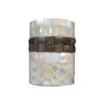 opulent homes white mother of pearl taadiwood tooth brush holder/ pen stand/ cutlery holder
