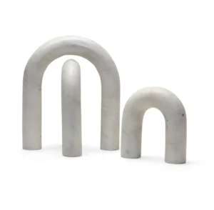 opulent homes white marble set of 3 decorative home