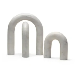 opulent homes white marble set of 3 decorative home