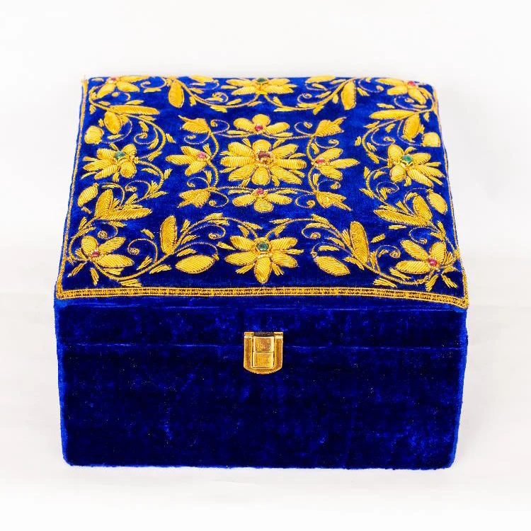 opulent homes wedding card box blue