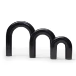 opulent homes black marble set of 3 decorative home