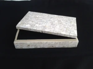 opulent homes white mother of pearl box 10x5x3