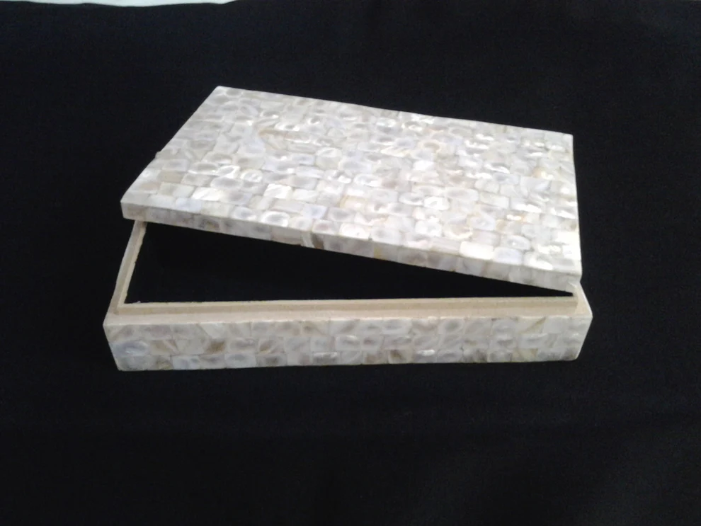 opulent homes white mother of pearl box 10x5x3