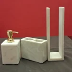 opulent homes white marble bath set of 3