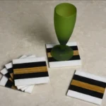 Coasters White Marble, Black Marble and Yellow Marble - View 2