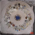 Marble Inlay Vine Leaves Design Tabletop - View 2