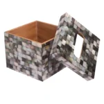 opulent homes black mother of pearl tissue box 666