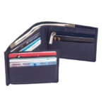 alagan opulent homes leather wallet (blue)