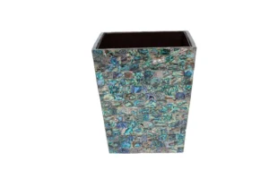 opulent homes green mother of pearl dustbin 8