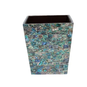 opulent homes green mother of pearl dustbin 8