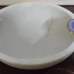 opulent homes white marble bowl agate