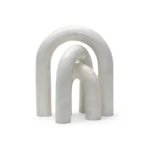 opulent homes white marble set of 3 decorative home