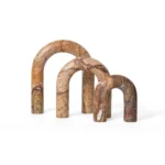opulent homes brown bidasar marble set of 3 decorative home
