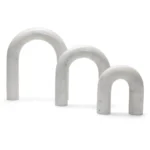 opulent homes white marble set of 3 decorative home