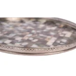 opulent homes black mother of pearl tray with metal frame 11