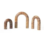 opulent homes brown bidasar marble set of 3 decorative home