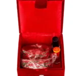 opulent homes square embroidered box red small