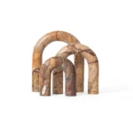 opulent homes brown bidasar marble set of 3 decorative home